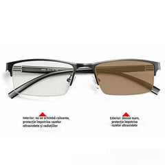 👓✨🔥Ochelari de soare fotocromatici metalici cu rame semi-rame, ochelari de vedere cu blocare a luminii albastre, ochelari de soare pentru șoferi