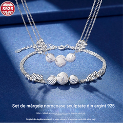 🔥Vânzare fierbinte🔥【Colier + Brățară】✨Set de bijuterii colier cu transfer de argint gravat
