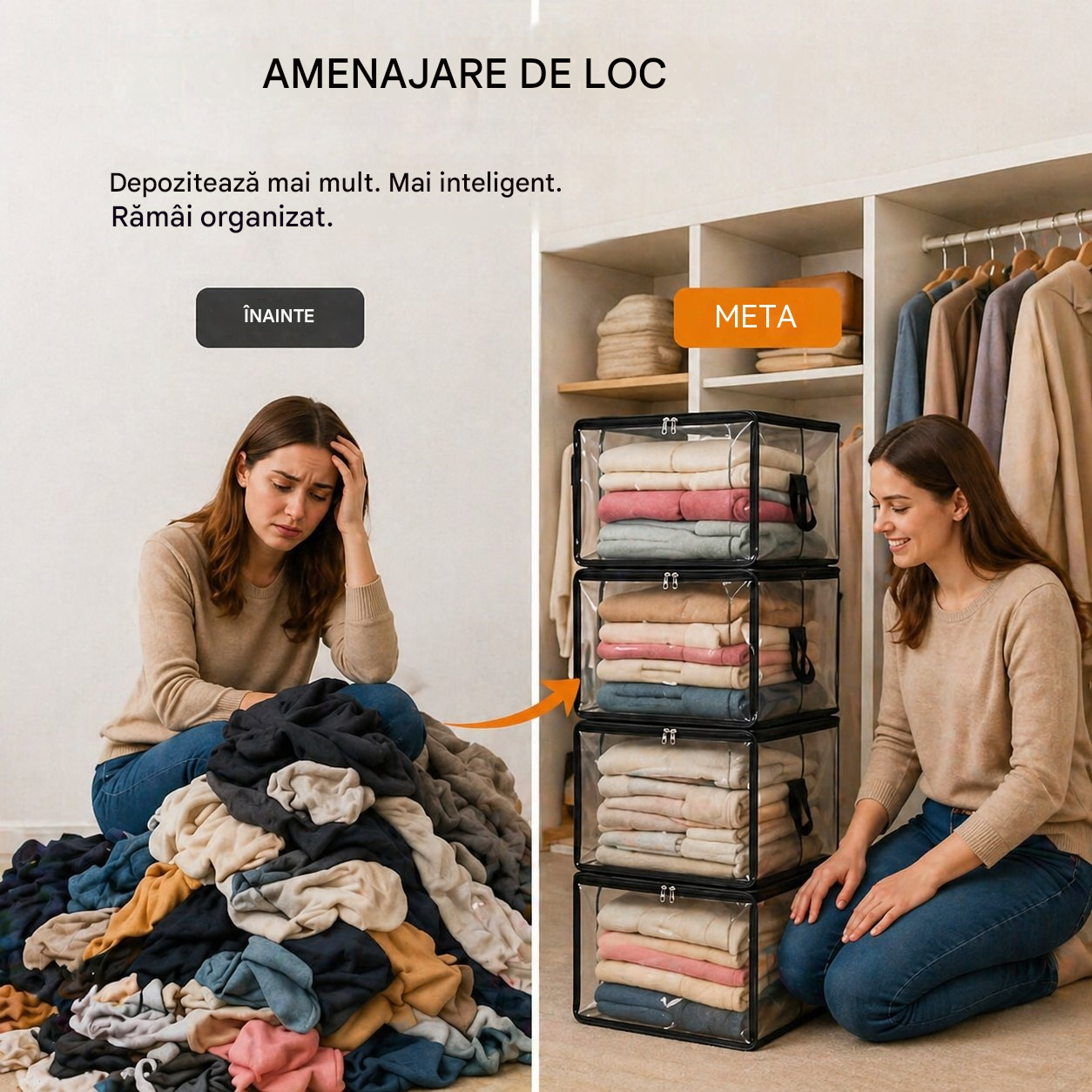 3 bucată 134 lei--🔥Ofertă limitată: reducere de 49% 📦Geantă de depozitare din plastic mare, rezistentă, groasă și transparentă, ideală pentru haine, mutări și depozitare