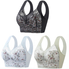 🔥🔥【3 buc】💕🎁【40kg-100kg】Sutien de mărime mare din mătase de gheață fără cusături, respirabil și reglabil