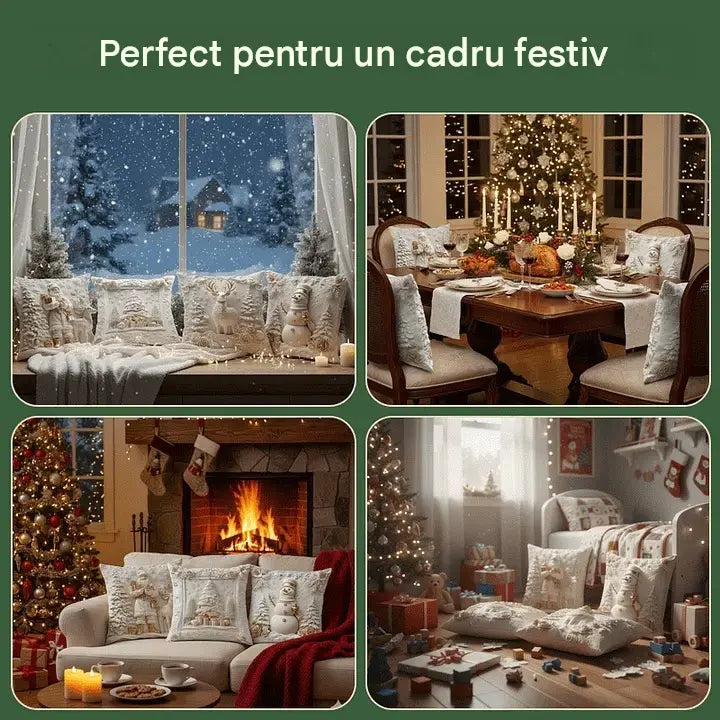 【4 bucăți】Reducere de Crăciun 49% 🎄Fază de pernă cu tematică de Crăciun