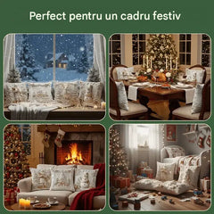 【4 bucăți】Reducere de Crăciun 49% 🎄Fază de pernă cu tematică de Crăciun