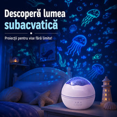 🌠✨ Proiector cu cer înstelat, lumină de veghe ⎜ Lampă LED rotativă 🎁