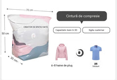 👕📦【5 bucăți 129 lei】Sacoșe de compresie pentru depozitarea hainelor; nu necesită aspirator; design consolidat.