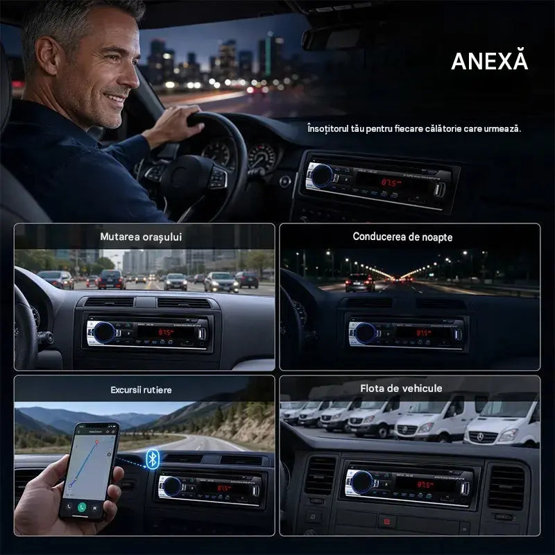 🎵Radio auto Bluetooth, sistem audio auto cu ultrasunete - bucurați-vă de sunet wireless de înaltă fidelitate la fiecare călătorie.