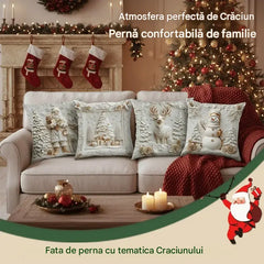 【4 bucăți】Reducere de Crăciun 49% 🎄Fază de pernă cu tematică de Crăciun