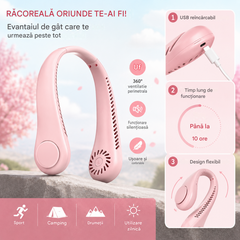 💨 Ventilator de aer condiționat cu gât – Extrem de silențios, portabil și rotativ la 360° – Ideal pentru vară🌞