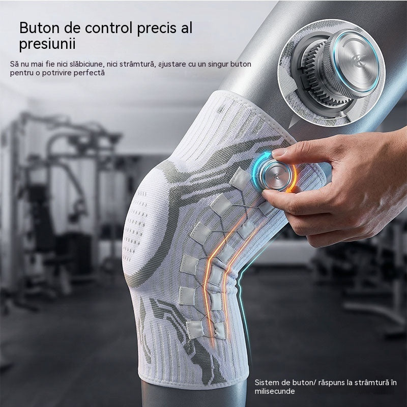 🦵🦵Orteză de genunchi sport cu compresie din silicon, cu arc absorbant pentru alergare în aer liber și fitness