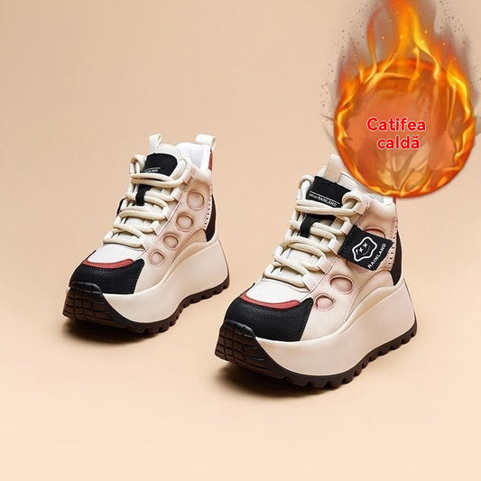 👟Nuevas zapatillas deportivas altas de invierno para mujer con pliegue.