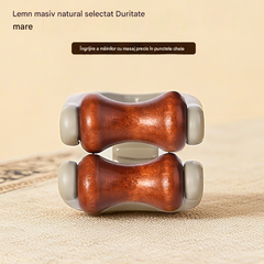 Pachet de 2 - Aparate de masaj Shiatsu din lemn masiv: Rolele din lemn natural ameliorează eficient rigiditatea articulațiilor și elimină oboseala mâinilor. 🌿