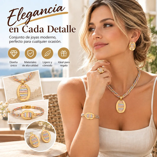 📢📢50% REDUCERE! ⏰ Set elegant de 4 bijuterii cu pietre