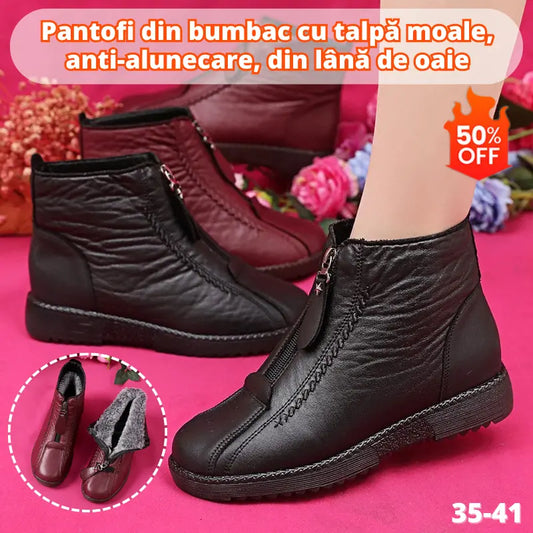 🔥👢【35-41】Cizme de gleznă din piele naturală antiderapante pentru femei italiene făcute manual