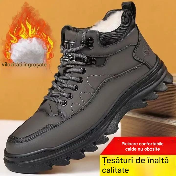 【39-44】❄️ Pantofi noi pentru bărbați, confortabili și ușori, căptușiți cu flanel pentru căldură excepțională.