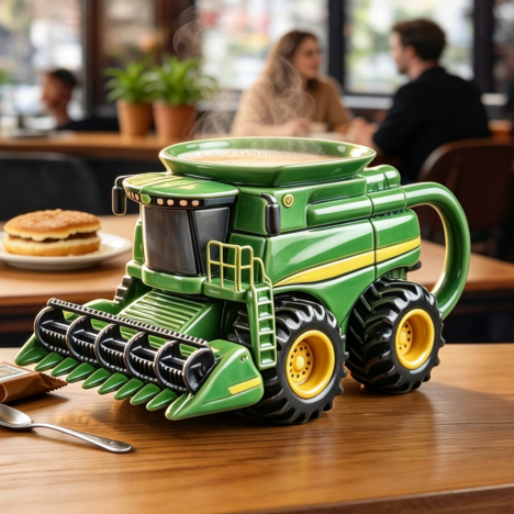 【Noutăți 2026 - 🔥Ofertă limitată la jumătate de preț】☕Cană de cafea retro creativă - Cană verde cu tractor