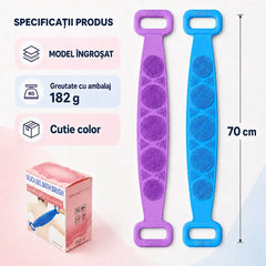 Prosop de baie din silicon, dublu strat, lung și gros (70 cm/180 g) – Ofertă limitată: cumpără unul și primești unul gratis (vei primi 2 bucăți într-o cutie colorată)! 🧼✨