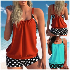 🏖️【S-4XL】Set de costum de baie sexy cu buline și bretele, mărime mare
