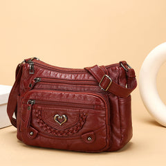 💐50% REDUCERE! 🎁Geantă crossbody moale din PU pentru femei – Buzunare multiple pentru o organizare perfectă 👜🔑