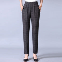 ✅👖【XL-5XL】Pantaloni mărime mare pentru femei de vârstă mijlocie și în vârstă, pantaloni drepți, lejeri, casual, slim【45-87.5kg】