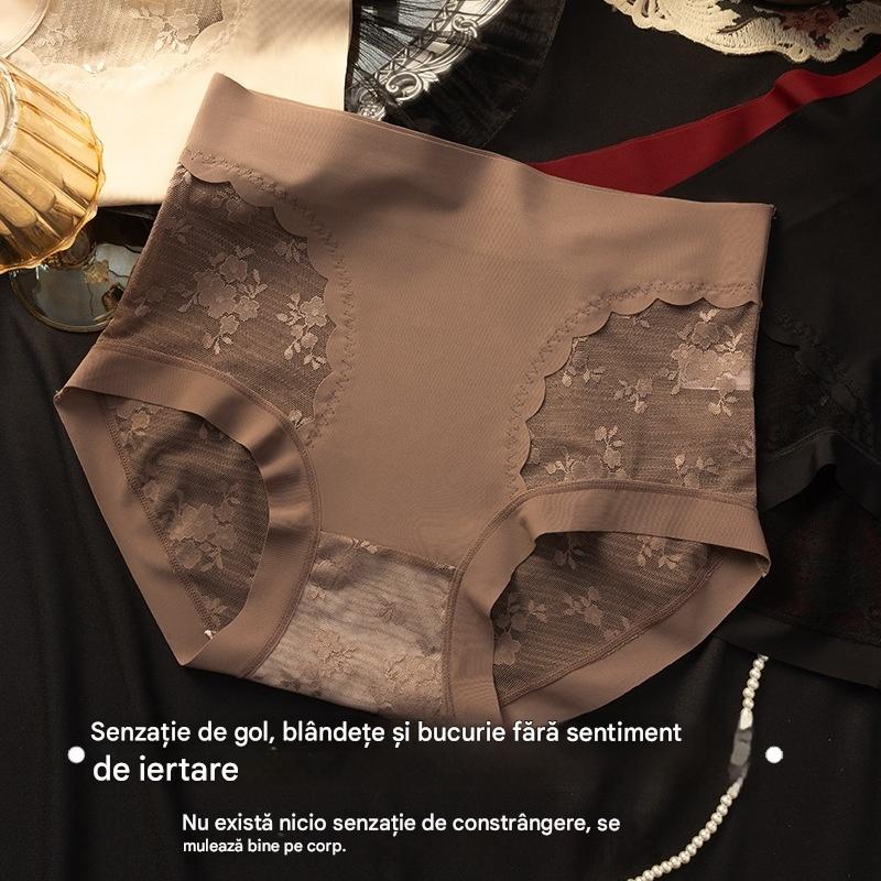 💕50% reducere 🔥【40-80 kg】Chiloți din dantelă fără cusături, foarte elastici, pentru femei, cu ajustare a abdomenului, ridicare și modelare a fundului ✅Plată la livrare