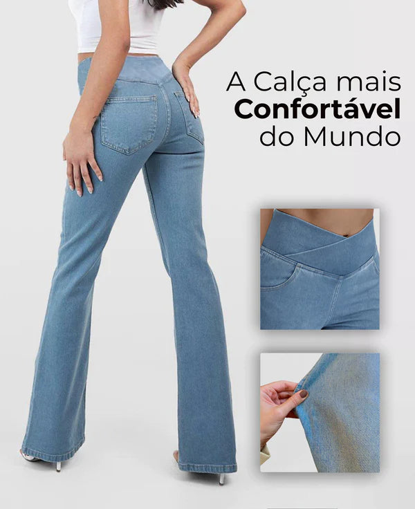 👖【XS-4XL】Blugi cu talie înaltă, croi încrucișat, super elastici