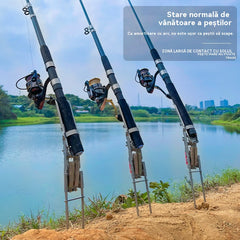 Dispozitiv telescopic automat pentru undiță, suport telescopic automat pentru undiță cu arc.