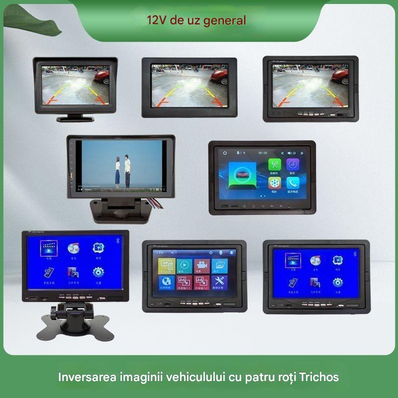 🔥Monitor universal de înaltă rezoluție pentru vedere spate pentru mașini, 4,3/7 inch Monitor universal de înaltă rezoluție pentru vedere spate pentru mașini, 12 V.