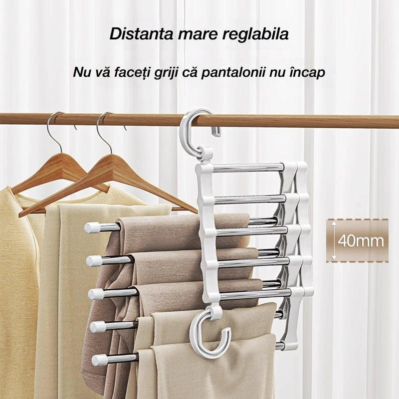 🔥Cu cât cumperi mai mult, cu atât economisești mai mult!🔥 Cuier telescopic pliabil multifuncțional pentru pantaloni, pentru uz casnic