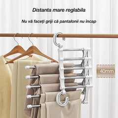 🔥Cu cât cumperi mai mult, cu atât economisești mai mult!🔥 Cuier telescopic pliabil multifuncțional pentru pantaloni, pentru uz casnic