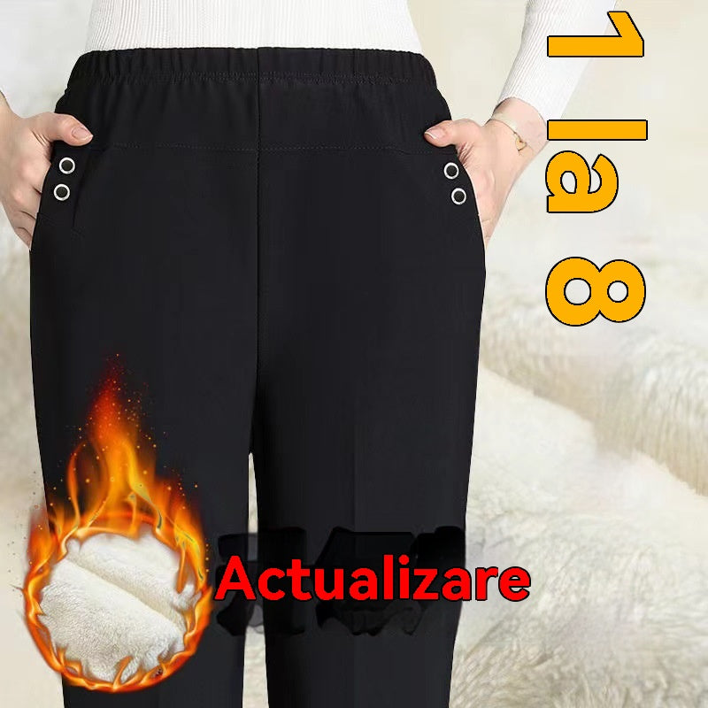 ✅👖【XL-5XL】Pantaloni mărime mare pentru femei de vârstă mijlocie și în vârstă, pantaloni drepți, lejeri, casual, slim【45-87.5kg】