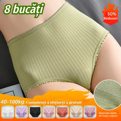 🔥Ultima zi 50% reducere-(8 buc)💖【35-100KG】 - 😇Lenjerie intimă impermeabilă și antibacteriană cu talie înaltă