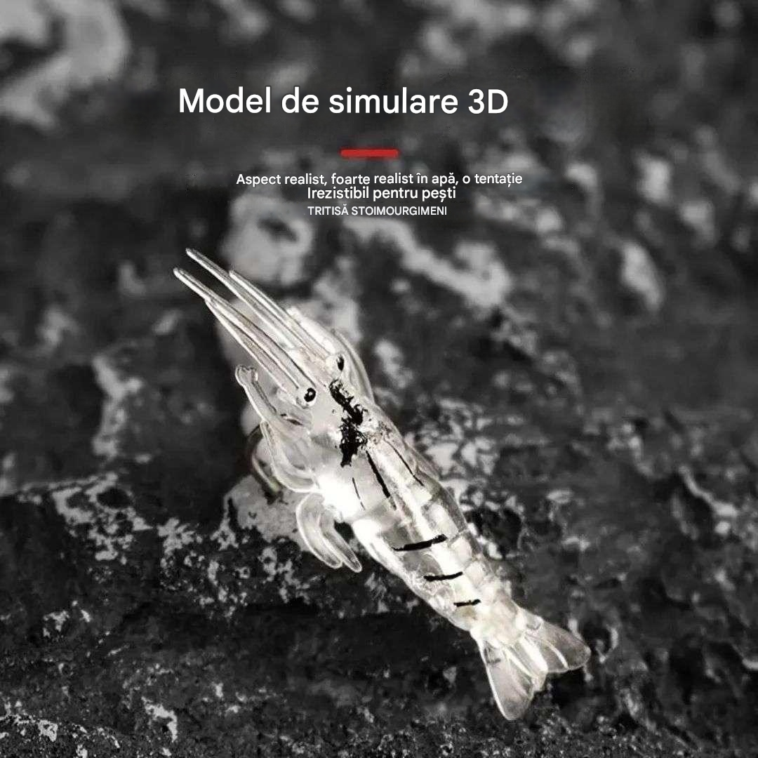 【30 piese】Momeală bionică luminoasă pentru creveți, momeală din plastic moale cu cârlig, formă realistă de creveți pentru pescuitul în apă sărată și dulce, biban, păstrăv și crappie.