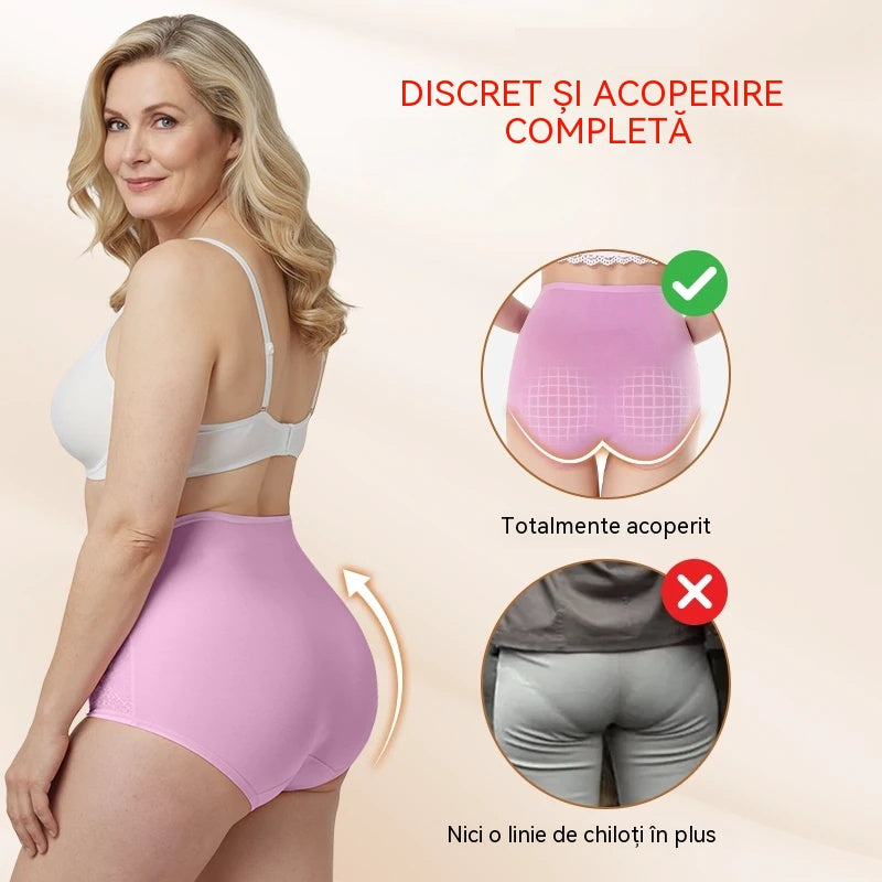 🔥🩲【6 bucăți】Lenjerie intimă antibacteriană cu talie înaltă, care controlează abdomenul