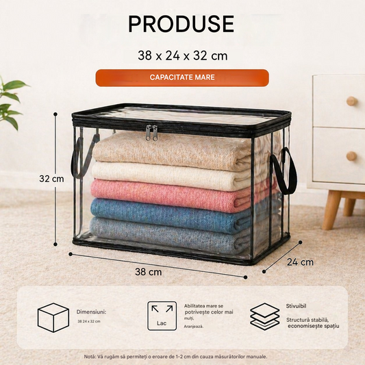 3 bucată 134 lei--🔥Ofertă limitată: reducere de 49% 📦Geantă de depozitare din plastic mare, rezistentă, groasă și transparentă, ideală pentru haine, mutări și depozitare