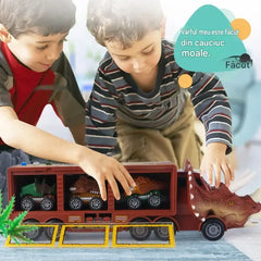 🦖🚛Camionul cu dinozauri care depozitează, lansează și distrează! 🎵✨