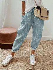 🎉【Ofertă limitată în timp】Pantaloni casual din bumbac și in pentru femei, disponibili în mai multe culori (S-3XL)