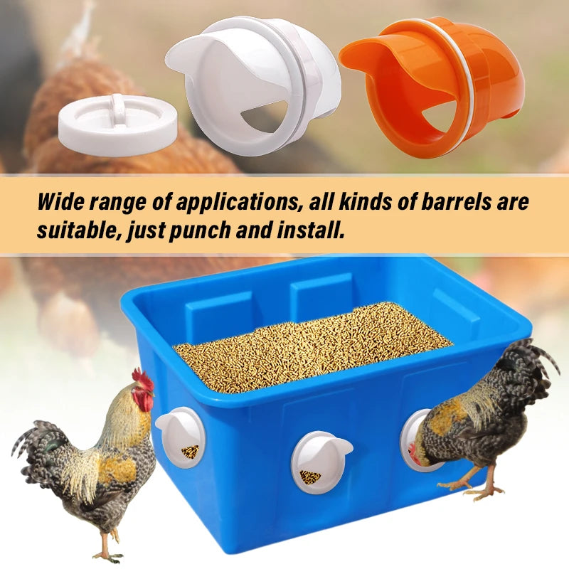 🐓 【5 alimentatoare + Perforator】Hrănitor automat pentru pui, rață și gâscă