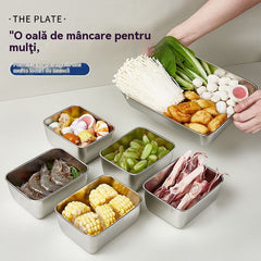😍Cutie de depozitare a alimentelor din oțel inoxidabil, sigilată anti-îngheț, cutie specială de depozitare la congelator, material alimentar, cu un capac pentru a păstra prospețimea probelor
