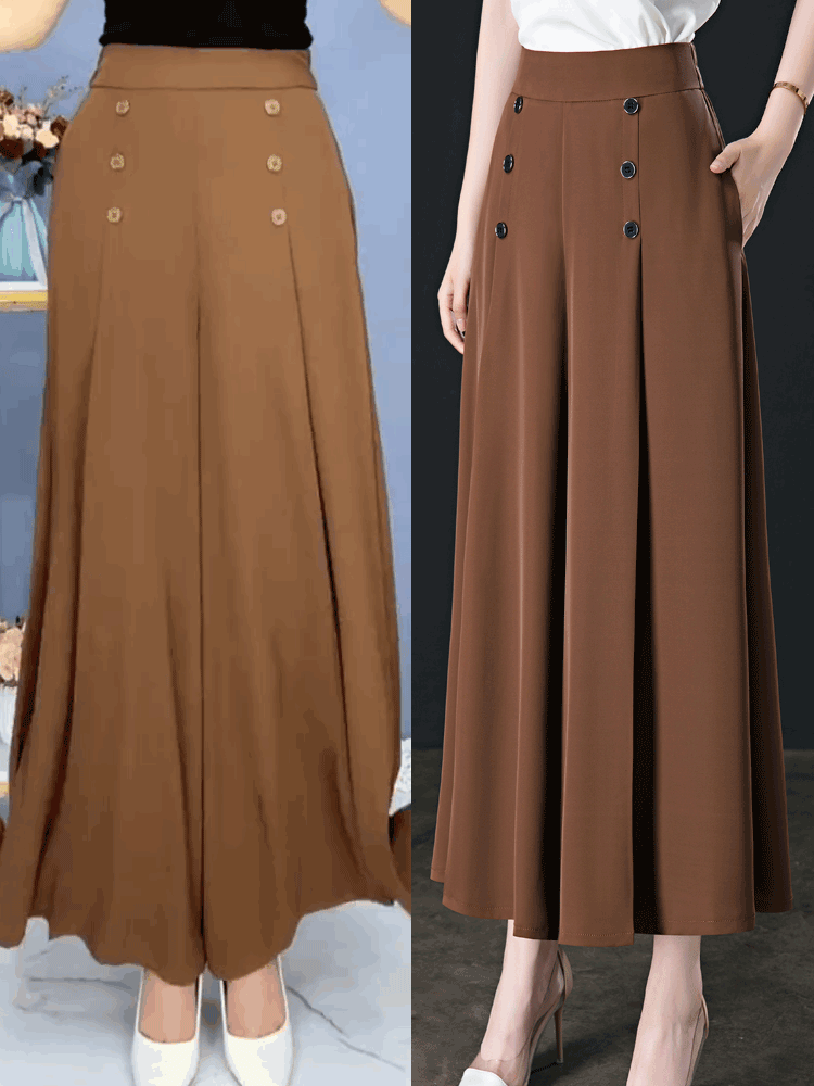 【45% OFF】💖【M-5XL】 Fusta drapată de damă la modă, cu picioare largi și talie înaltă