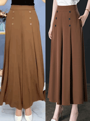 【45% OFF】💖【M-5XL】 Fusta drapată de damă la modă, cu picioare largi și talie înaltă