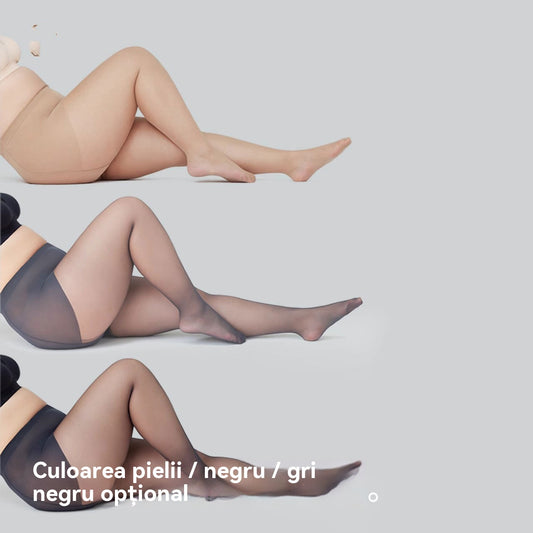 【40-150 kg】Ciorapi mari de vară pentru femei, cu elasticitate ridicată, fără cădere a picioarelor, mătase gri care înfrumusețează pielea