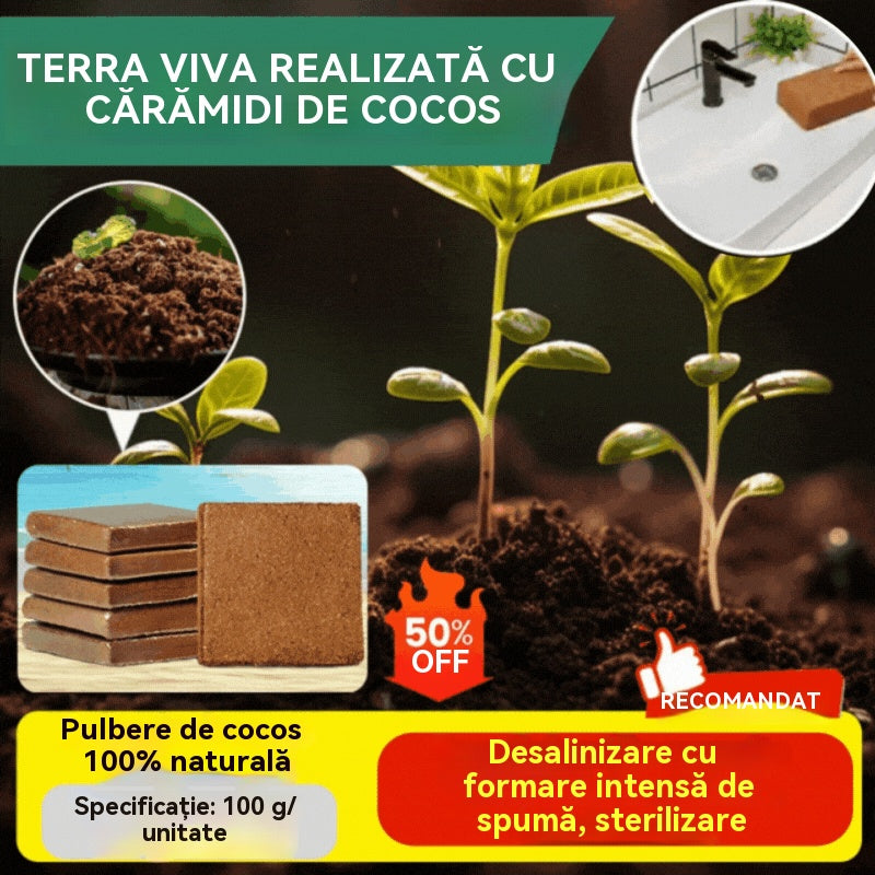 💥🌱🌱【5 bucată】Sol bogat în nutrienți folosit pentru fabricarea cărămizilor de cocos