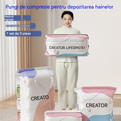 【Set 5 piese】Pungi de vidat haine fără pompă, design ranforsat pentru depozitare