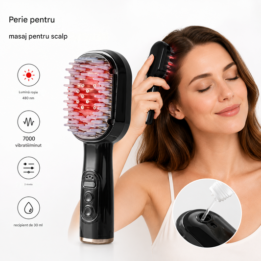 💆‍♀️Pieptene pentru masajul scalpului, aplicator multifuncțional pentru uleiuri esențiale și dispozitiv pentru stimularea creșterii părului