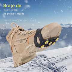 Crampoane invizibile antiderapante cu cinci gheare, colțari pentru exterior, potriviți pentru drumeții pe zăpadă, alpinism, cățărare și suprafețe de gheață de iarnă, o necesitate pentru vârstnici.