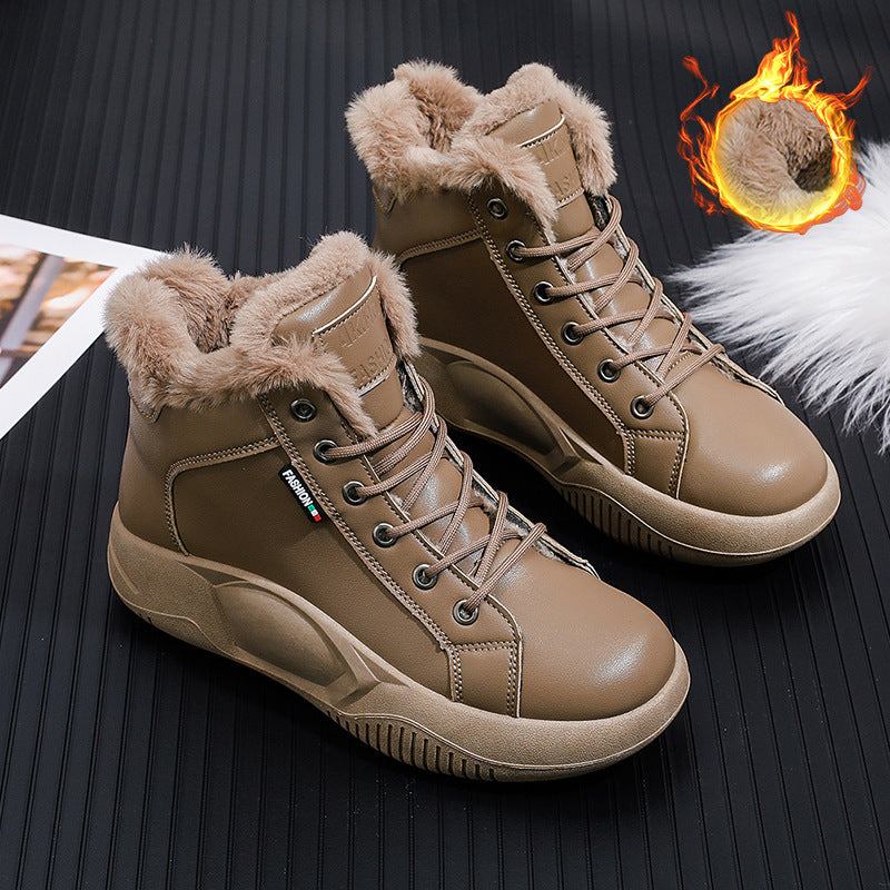 Pantofi retro rocking cu talpă groasă din piele de vacă în stil nou, pantofi casual versatili la modă