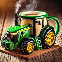 Ceașcă de cafea retro în formă de tractor agricol