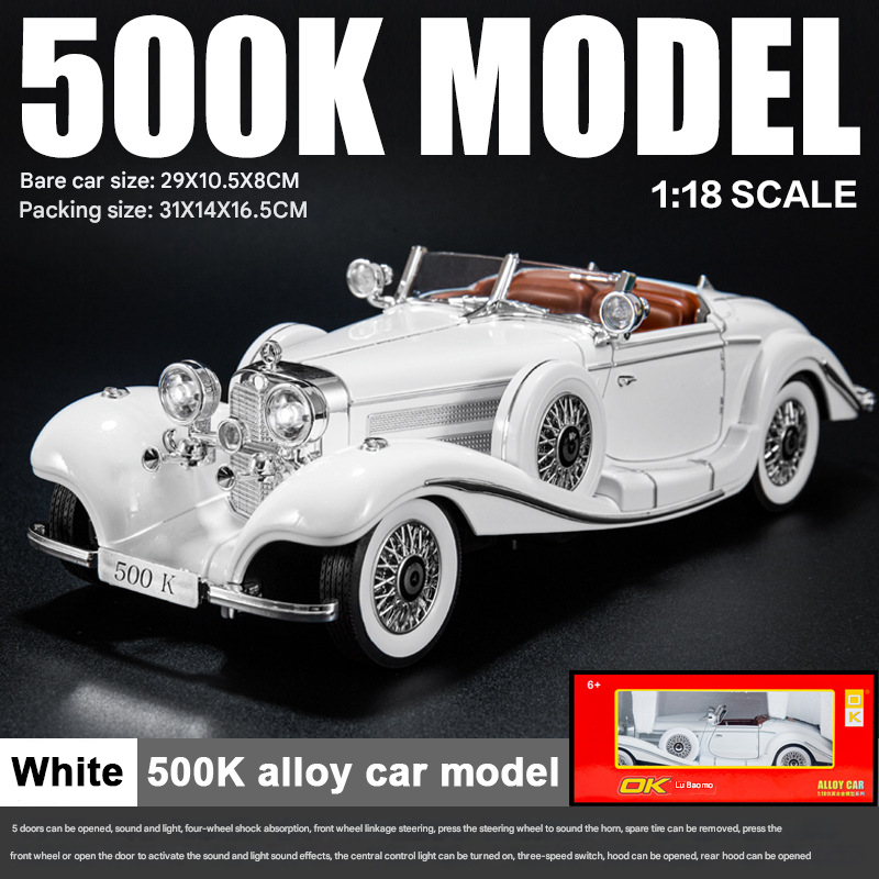 1:28 Alloy Classic Car Vintage 500K Model de mașină