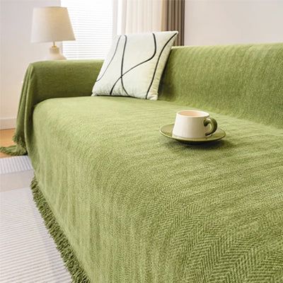 Husă de canapea tip chenille cu model spic de hering (180x180 cm)