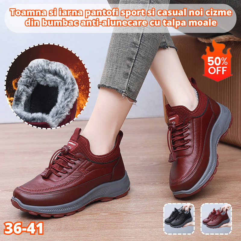 🎁🔥Încălțăminte sport și casual de iarnă nouă, ghete antiderapante din bumbac, talpă moale