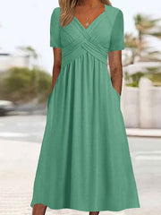 🔥💕🔥【S-3XL】2026 Rochii ocazionale de lungime medie la modă Pure Color